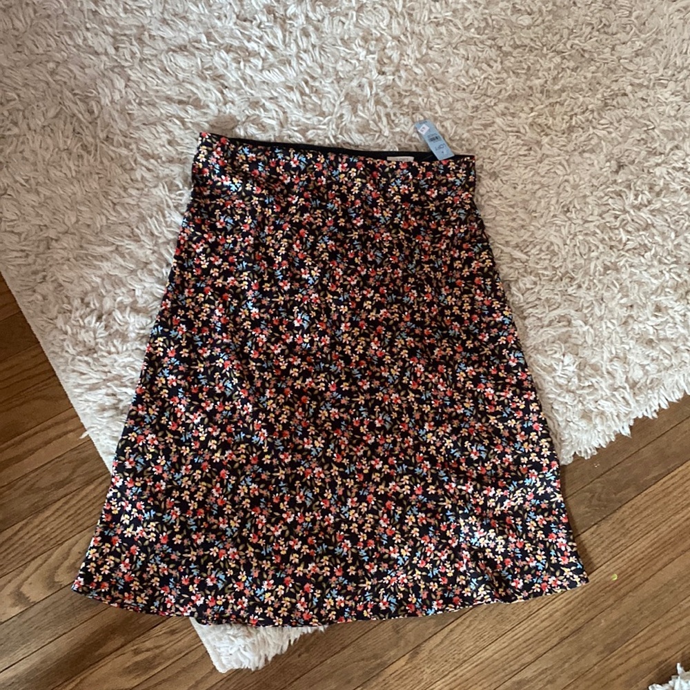 LOFT FLORAL MID SKIRT
